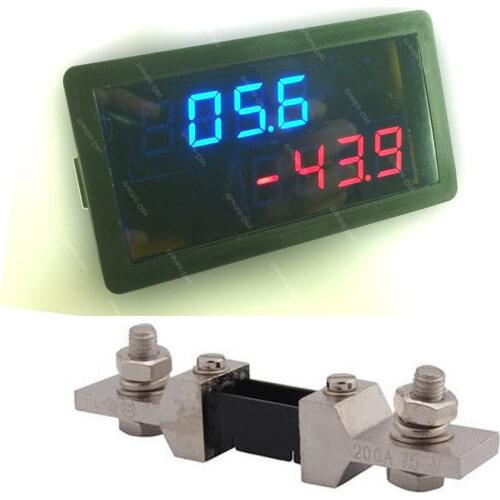 DYKB DC Combo Meter 20V Voltmeter 200A Ammeter Bidirectional Current METER Charge Discharge Battery Monitor shunt 12V 24V CAR