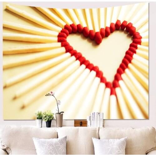 Creative Shape Love Tapestry Hanging Hippie Abstract Aesthetic Love Decor Tapestry Wall For Livingroom Bedroom Backdrop Dorm