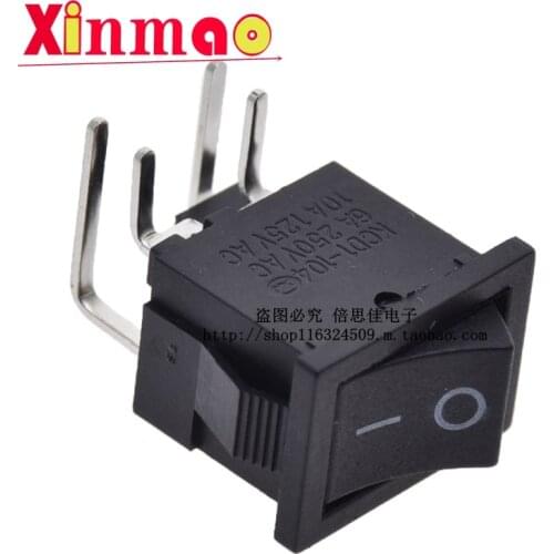 5pcs rocker switch Rocker Switch curved legs KCD1-104 L 4 feet bent KCD1-104 / L with legs bent all copper