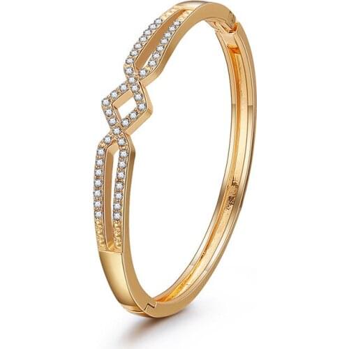 Fashion Gold Bracelet Bangles Femme Crystal Jewelry Cuff Bangles For Women Fashion Charming Bracelets Bangle