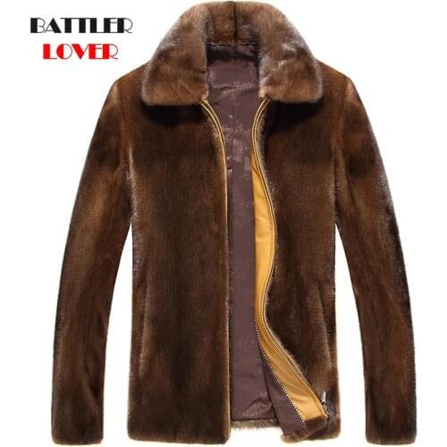 Fashion Mink Fur Coats For Men 2021 Winter Warm Soft Fur Business Jackets Male Autumn Motor Biker Leather Parkas Big Size S-4XL