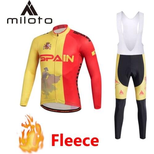 MILOTO Men Cycling Sets Ropa Ciclismo Hombre Winter Thermal Fleece Long Pants Bike Wear Bicycle Dress Uniforme Ciclismo Suits