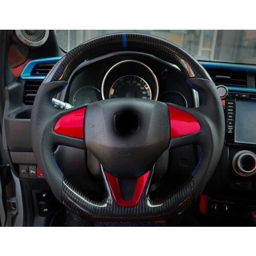 3PC ABS For Honda Fit 2014-2017 steering wheel sequin Decorative strip sticker