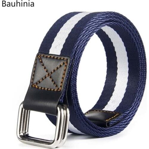 NEW Double Ring Buckle 5*3.5CM Men And Women Korean Canvas Belt Young Students Casual Pants Nylon Belt