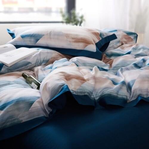 Ocean fresh American Long Staple Cotton Healthy High Quality Fine Bedding Set Duvet Cover Sheet Pillowcase Queen King 4 PCS