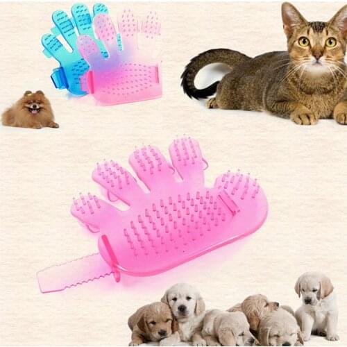 Pet Dog Comb Brush Glove For Dogs Grooming Massage Supply Cleaning Five Fingers Glove Bath Brush Cat Beauty Cleaning Supplies