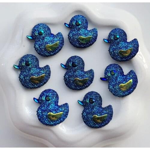 DIY Blue-black&Silver Duck Rhinestone Flatback Rhinestones Gems Stone for Crafts Clothing Dress Decoration 12*15mm 90pcs- Y95