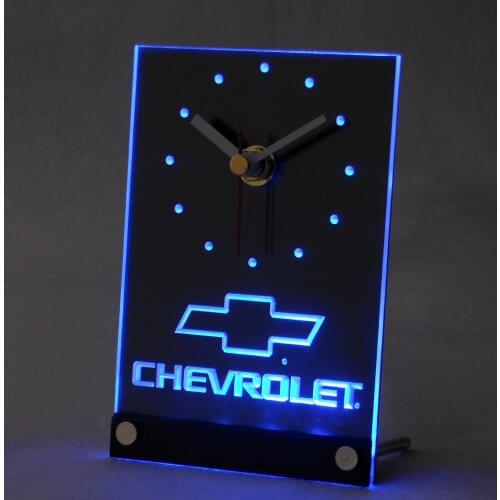 Tnc0817 Chevrolet 3D LED Table Desk Clock
