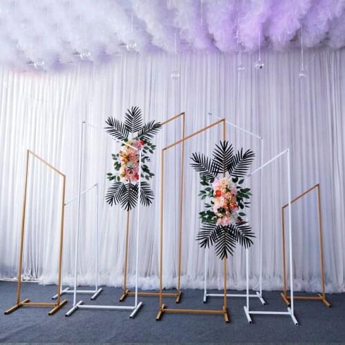 Wedding Arch Wrought Iron Shelf Square Diamond Geometry Road Lead Stage party Decor standDetachable Screen Props Artificial Flo
