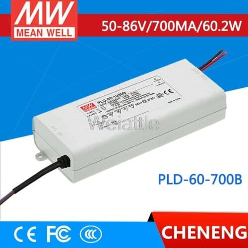 MEAN WELL original PLD-60-700B 86V 700mA meanwell PLD-60 86V 60.2W Single Output LED Switching Power Supply