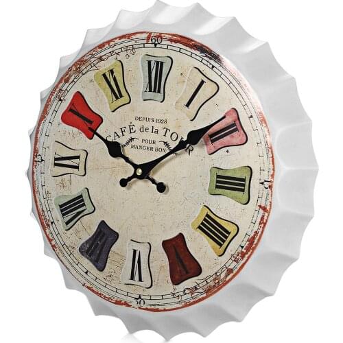 Vintage Beer Lid Watch Wall Decoration Creative Home Living Room Wall Loft Bar Wall Hanging Cool Clock