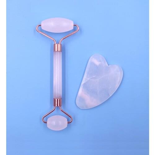 Green Pink Jade Roller Massager For Face Natural Stone Slimming Lift Massage Facial Tools For Chin Neck Beauty Skin Care Tools