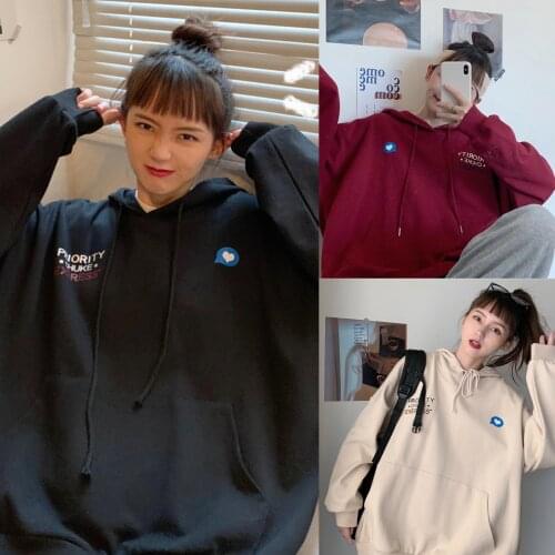 Women Casual Long Sleeve Drawstring Hooded Sweatshirt Letters Oversized Hoodie Sweatshirt Letters Oversized Hoodie Sweatshirt Le