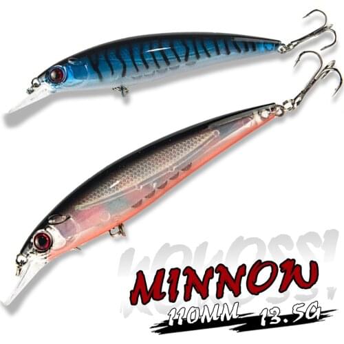 1PCS Fishing Lure Minnow Lures Hard Bait Pesca 11CM/13.5G Fishing Tackle isca artificial Quality Hook Swimbait
