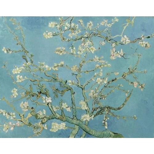 100% Handmade Flower Oil Painting Reproductions Canvas Wall Art Branches of an Almond Tree in Blossom Vincent Van Gogh Painting