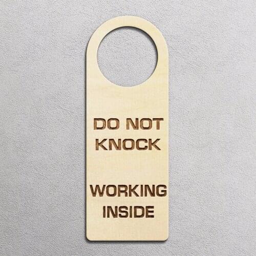 2pcs Wooden Do Not Knock Working Inside Plaque Door Hanger