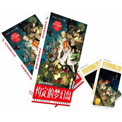 200Pcs/lot The Promise Neverland Memory Postcard Set Christmas New Years Postcard Greeting Card Birthday Message Card Gift Cards
