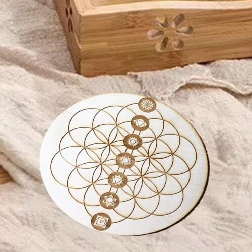 5Pcs Round Placemats Home Abstract Style Simple Wood Grinding Coasters Kitchen Potholders Eco-Friendly Symmetry Coaster 10*10Cm