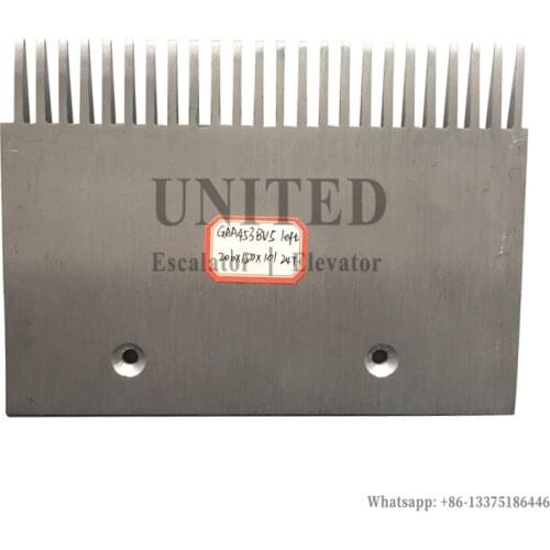 Escalator Aluminum Comb Plate GAA453BV5 L206mm Hole Pitch 102mm Left 24 Teeth