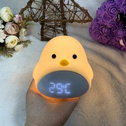 Bird Alarm Clock Wake Up Light Digital Snooze Nature Night Lamp Clock Sunrise Colorful Light With Nature Sounds