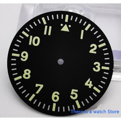 35.5mm Corgeut Green marks Black watch parts dial fit Miyota 8215 8205 ST1612 DG2813 movement