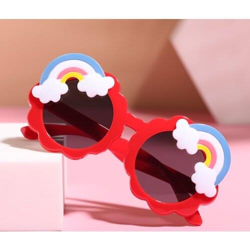 Kids Beach Sunglasses, Rainbow Flower Shape UV400 Protection Sunglasses for Boys Girls