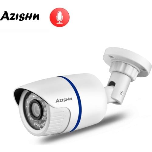 AZISHN 5MP 4MP 3MP 2MP Audio Security IP Camera POE H.265AI Outdoor 24pcs IR IP66 CCTV Camera P2P Video Surveillance Home