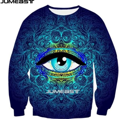 Jumeast Brand Men/Women 3D Printed Sweatshirt Trippy Eye Long Sleeve Fashion T Shirt Sport Pullover Tops Tees