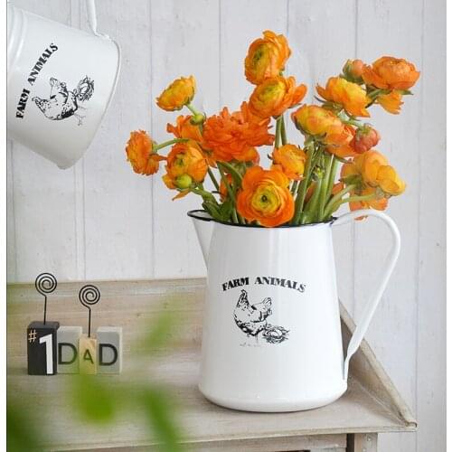 Farm style cream white handmade metal water can Floral Arrangement Ideas