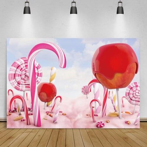 Laeacco Candy Birthday Photo Backdrop Newborn Baby Child Portrait Shoot Birthday Party Baby Shower Photography Background Shoot