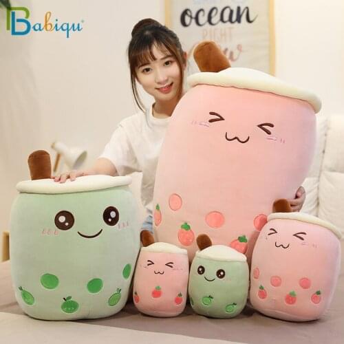 24-70cm New Kawaii Real life Bubble Tea Cup Plush Toy Pillow Stuffed Fruit Milk Tea Cup Doll Sofa Cushion Kids Girl Lovers Gifts