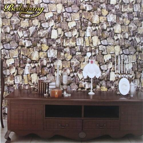 Beibehang wallpaper 3D Luxury Natural Grey Brick Wall Stone Rock Slate Effect 10M Vinyl Wallpaper Roll papel de parede tapete