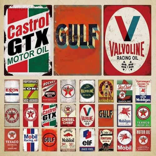Motor Oil Plaque Tin Signs Vintage Metal Sign Retro Garage Decor Plaque Metal Vintage Bar Pub Garage Gas Station Decorative