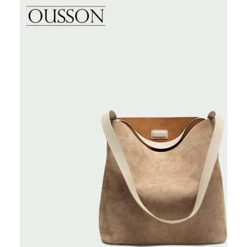 OUSSON Shoulder Bag For Women 2020 Nubuck Leathe Tote Bag Casual Ladies Big Swagger Bag Luxury Handbags Women Bags Designer