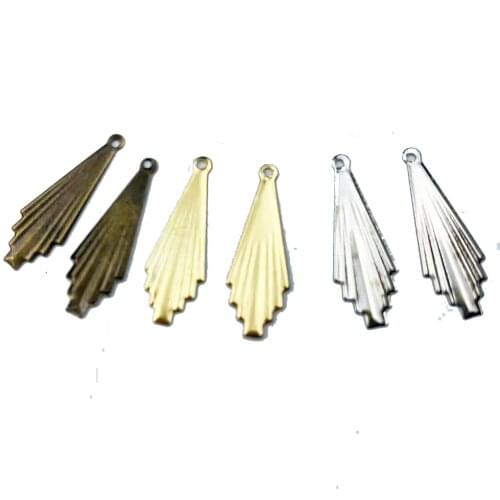 50pcs 8*17mm hanging Craft Pendant Jewelry Accessories Charm Filigree Jewelry Making