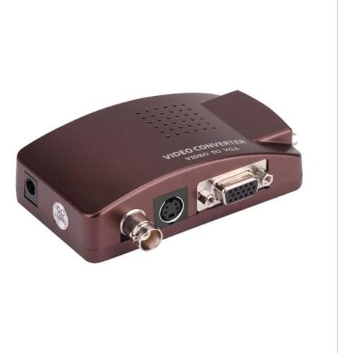 AV BNC to VGA Video Converter BNC S-video Input to VGA Analog Signal Switch Adapter Box For DVD STB Camera Monitor TV Displayer