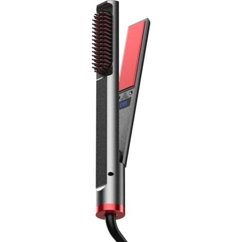 2 in 1 Professional Hair Straightener Electric Hair Straightening Brush Ceramic Hair Straightening Iron Hair Styling Iron
