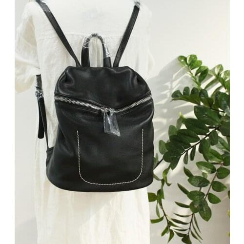 Designer Backpack Women Genuine Leather Preppy Style Shoulder School Bags For Teenagers Daily Holiday Knapsack Travel Backpacks