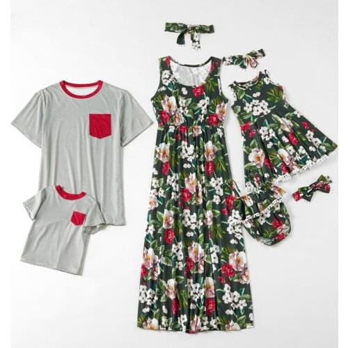 Happy Whole Family Outfits Matching Tassel Beach Mother Father Kid Look Women Dress Men Tee Little Boy Top Baby Children Clothes