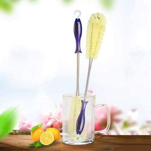 Bottle Cleaning Brush 40cm Plastic Long Handle Flexible Bottle Thermos Cleaning Brush Kitchen Thermos Teapot Cleaner 40*6*5.5cm