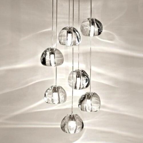 Nordic Crystal Glass Ball Pendant Lights modoren LED Luxury Pendant Lamp Hanging Ladder stairs decor Lamps Dropshipping Hanglamp