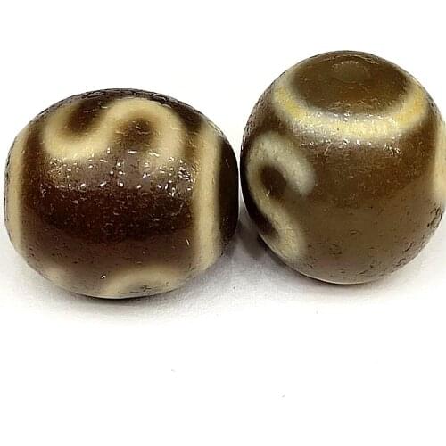 Tibet Agate Dzi Bead 17*19mm Light Brown Oval Beads Sun&moon&stars Dzi Beads Men&Women Bracelet Necklace Jewelry DIY 1pcs/lot