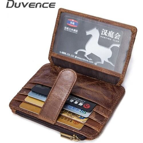 Slim Genuine leather men wallets Business hasp purse for men wallet coin bag photo card holder wallets short clutch male 2019