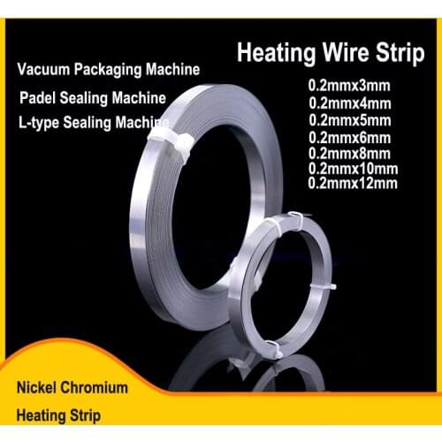 Sealing Machine Flat Heating Wire Sheet Strip / Sealing and Cutting Machine Spare Part Nickel Chromium 2~12MM Wide