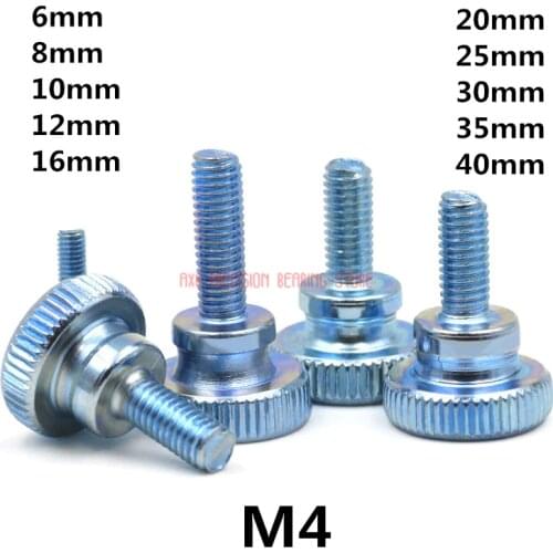 50pcs GB834 M4 Carbon Steel thumb screw with collar high head with knurling manual adjustment screws bolt M4*(6/8/10~40) MM
