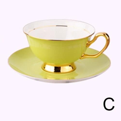 Top Grade Nordic Bone China Ceramic Coffee Cup and saucer Set Porcelain Mug Letter Gold L AND V Mark Design Gilded Coffee Sets