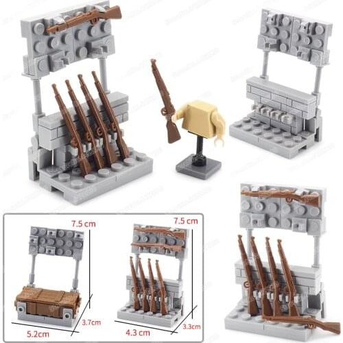 Military 98k Gun Weapons Display Stand Building Block Moc WW2 Figures Soldier Army Assemble Equipment Model Child Gifts Boy Toys