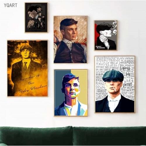 YQART Peaky Blinders Canvas Paintings on the Wall Art Postesr and Prints Wall Hanging Pictures for Modern Home Living Room Decor