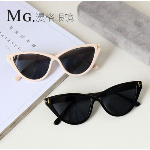 Ladies sexy sunglasses 2021 brand designer foreign trade cat eye tom ft logo sunglasses vintage oculos de sol feminino uv400