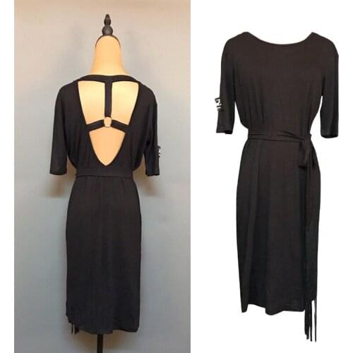 Latin Dance Costume Women Black Dress Ballroom Practice Wear Backless Tap Dancewear Sexy Dance Outfit Salsa Dance Clothes JL2508